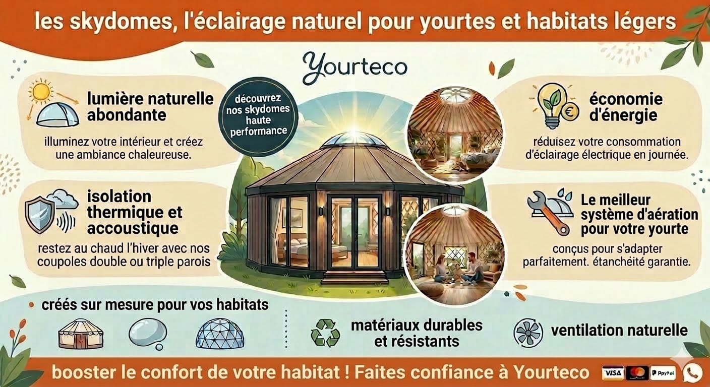 le skydome transparent pour vos yourtes ou habitats léger