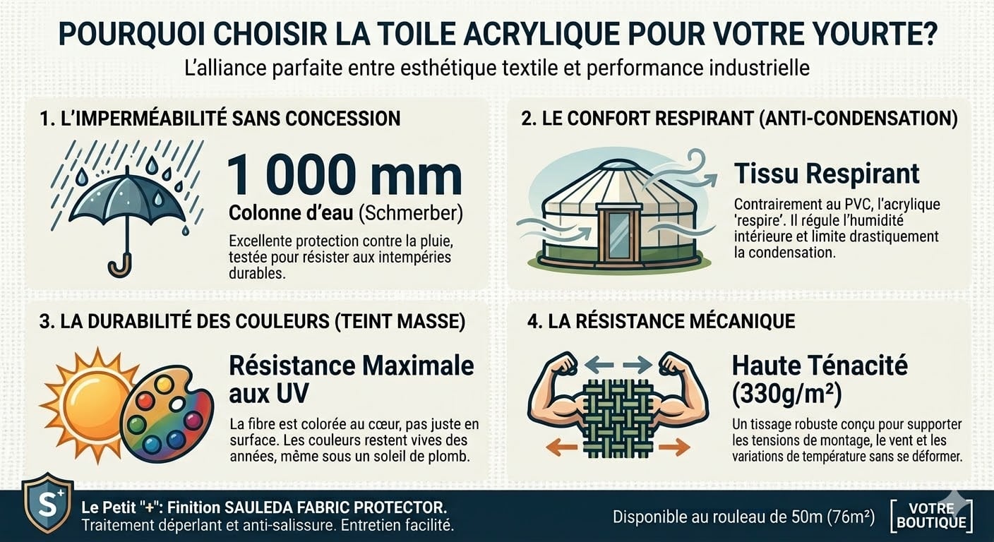 la toile acrylique en vente pour votre yourte 